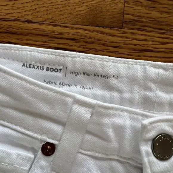 AG Adriano Goldschmied High Rise Boot Cut Jeans Sz 25 White‎ Alexxis Vintage Fit